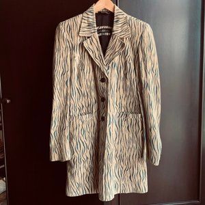 Suede Zebra Animal Print Jacket
